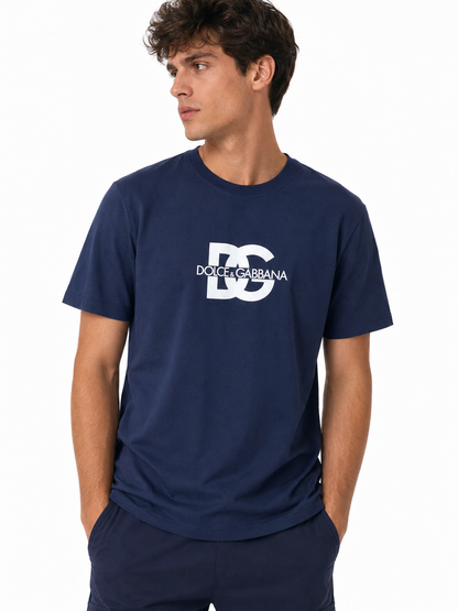 Navy Blue Premium Cotton Graphic T-Shirt