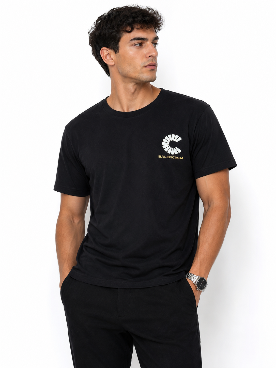 Balenciaga Minimal Logo T-Shirt – Black