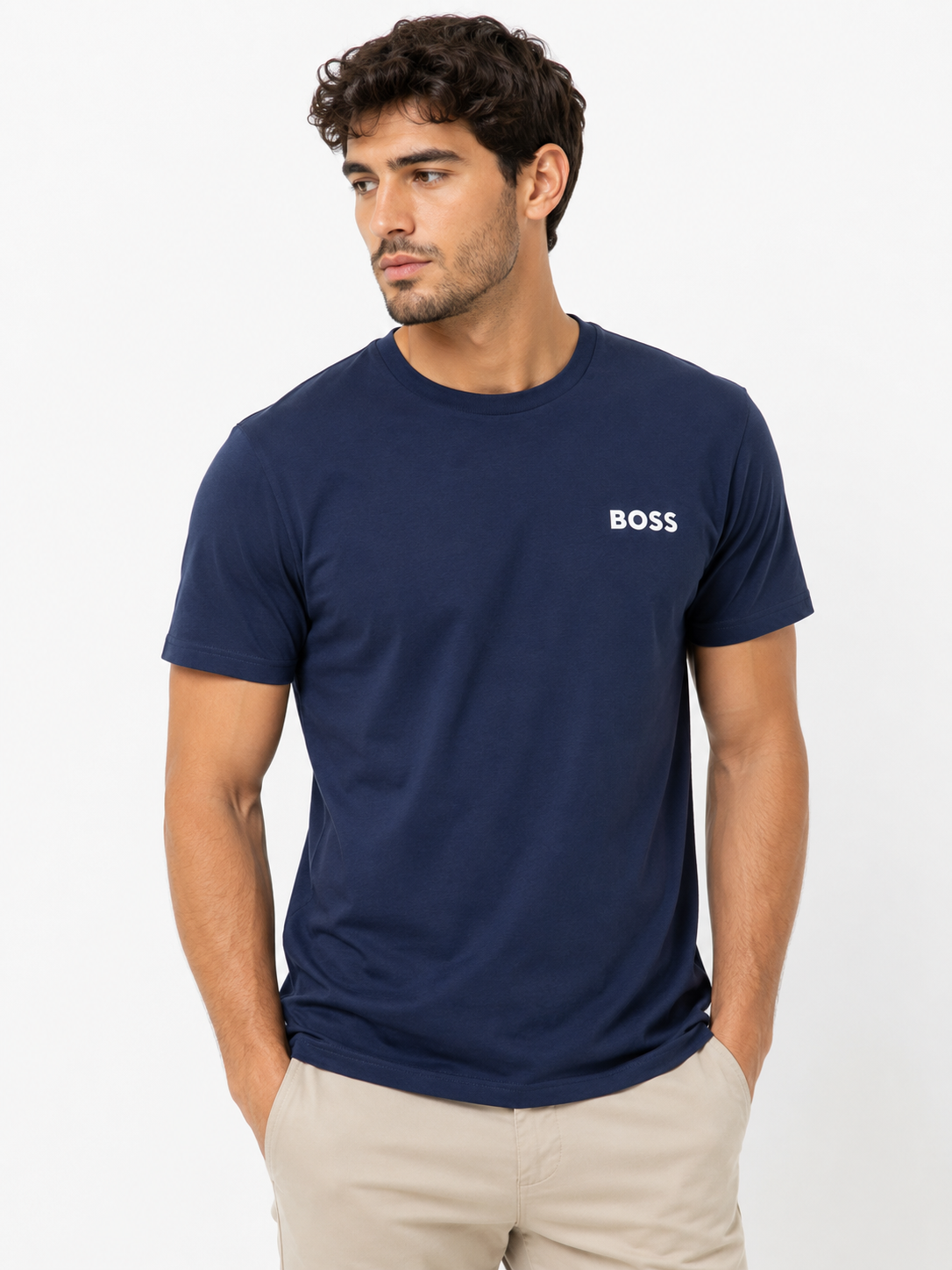 BOSS Essential Logo T-Shirt – Navy Blue