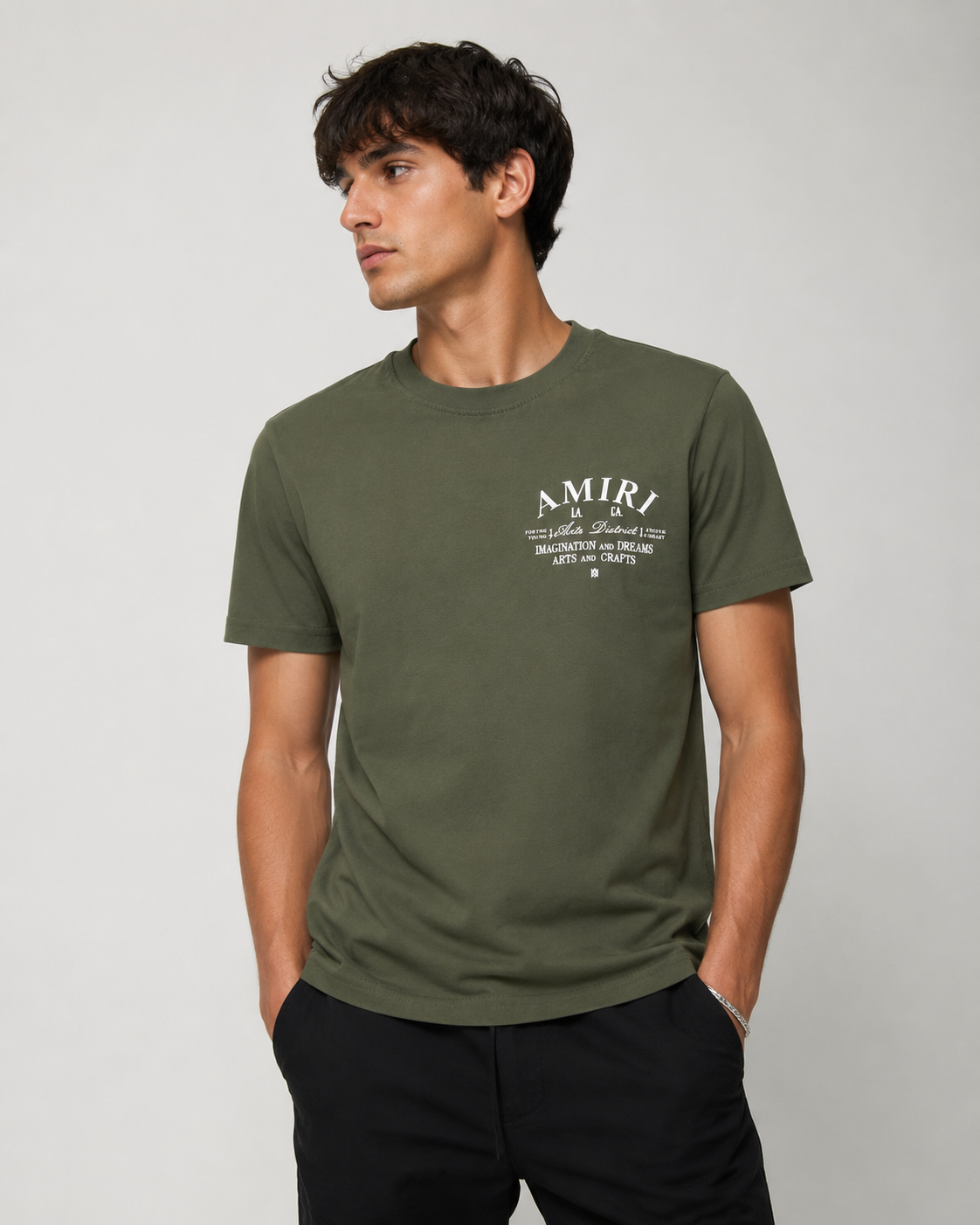 AMIRI Olive Green Graphic T-Shirt – LA Arts District Edition