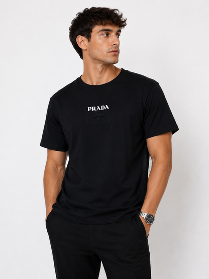 Prada Embroidered Logo T-Shirt